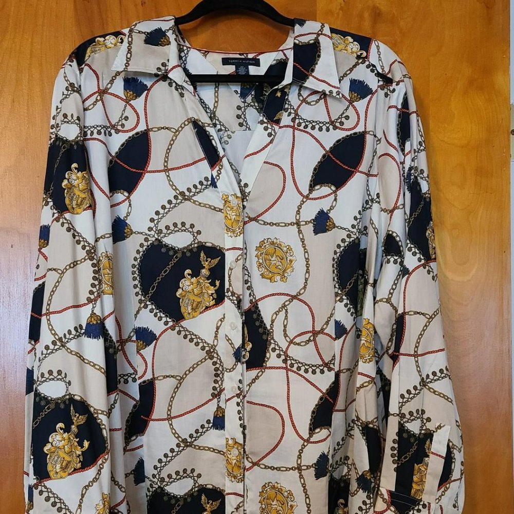 Ladies Tommy Hilfiger Nautical-Themed Blouse-Size 22
